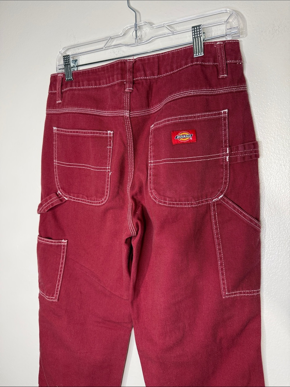 Dickies Women's High Waisted burgundy Carpenter Pant 7/28